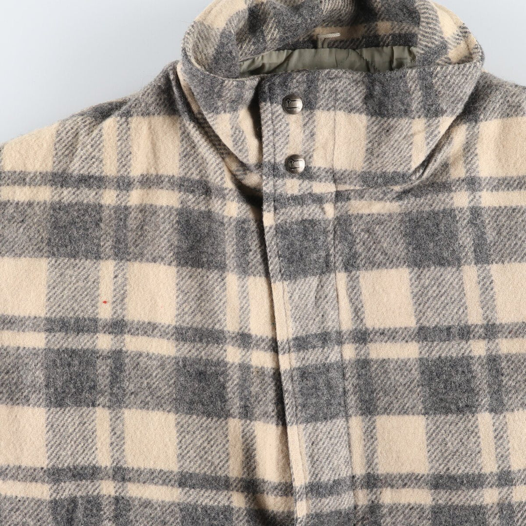 80'S WOOLRICH Check Pattern Stand Collar Padded Wool Blouson Men's XL Vintage /eaa507142