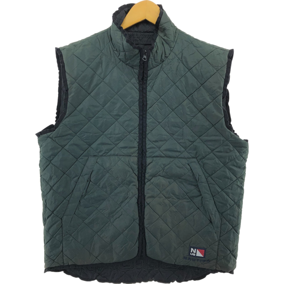 90'S NAUTICA Reversible Quilted Vest Men's M Size Vintage / eaa507360