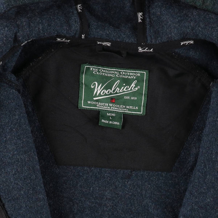 00'S WOOLRICH Check Pattern Wool Parka Men's L size / eaa507411