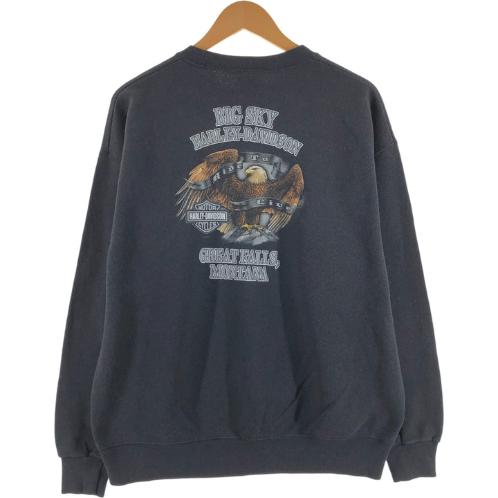 00'S Harley Davidson Eagle Pattern Advertising Sweatshirt Trainer Men's XL size /eaa507458