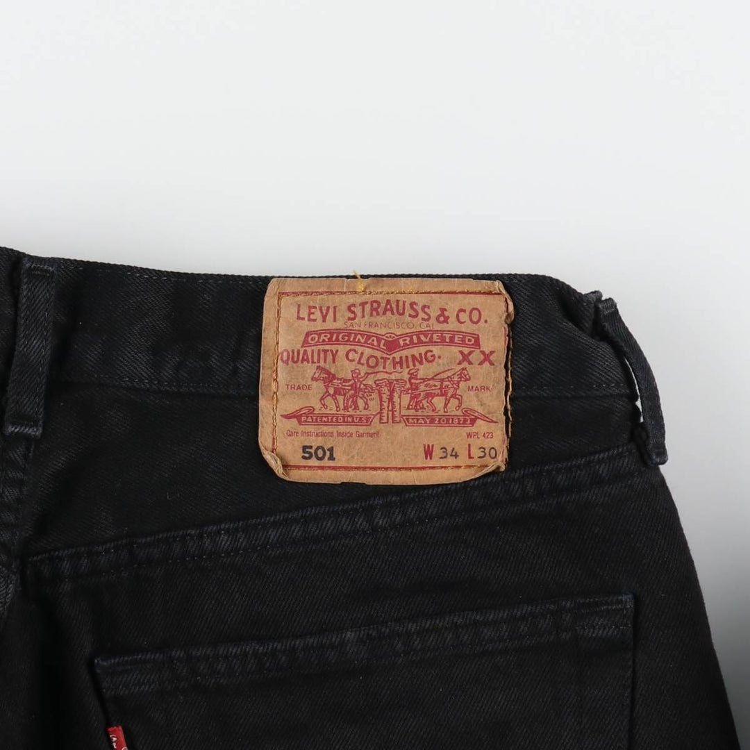 Levi's 501-0660 Euro Model Black Denim Straight Denim Pants Made in Spain Men's W33 equivalent / eaa507738