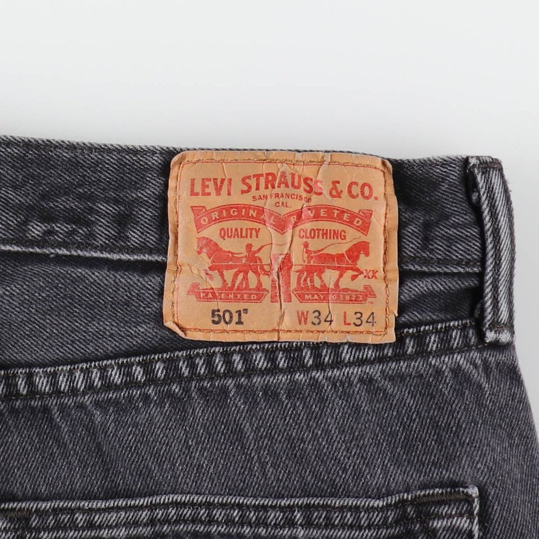 Levi's 501-0660 Black Denim Straight Denim Pants Men's W33 equivalent / eaa507739