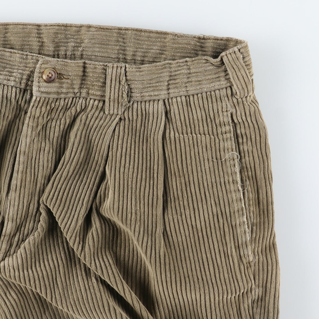 80'S LLBean Wide Ribbed Two-pleat Corduroy Pants Men's Vintage W36 /eaa507826