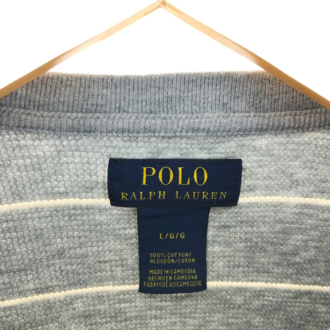 Ralph Lauren POLO RALPH LAUREN Striped Pattern Thermal Long T-shirt Waffle Men's L size / eaa507921