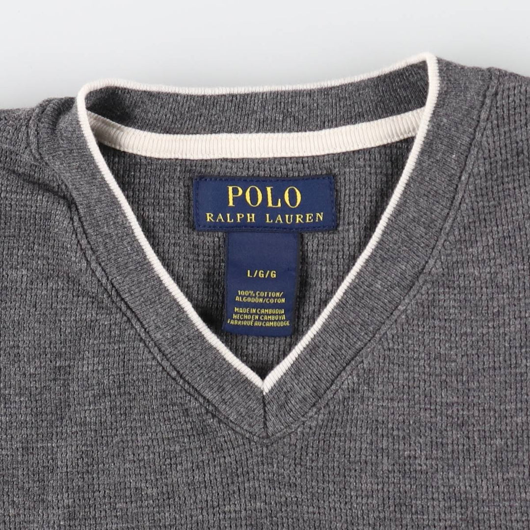 Ralph Lauren POLO RALPH LAUREN V-neck thermal long T-shirt, men's size L / eaa507936