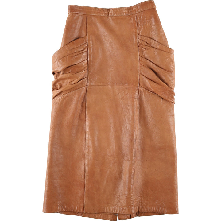 Leather long tight skirt for women, size M /eaa508101