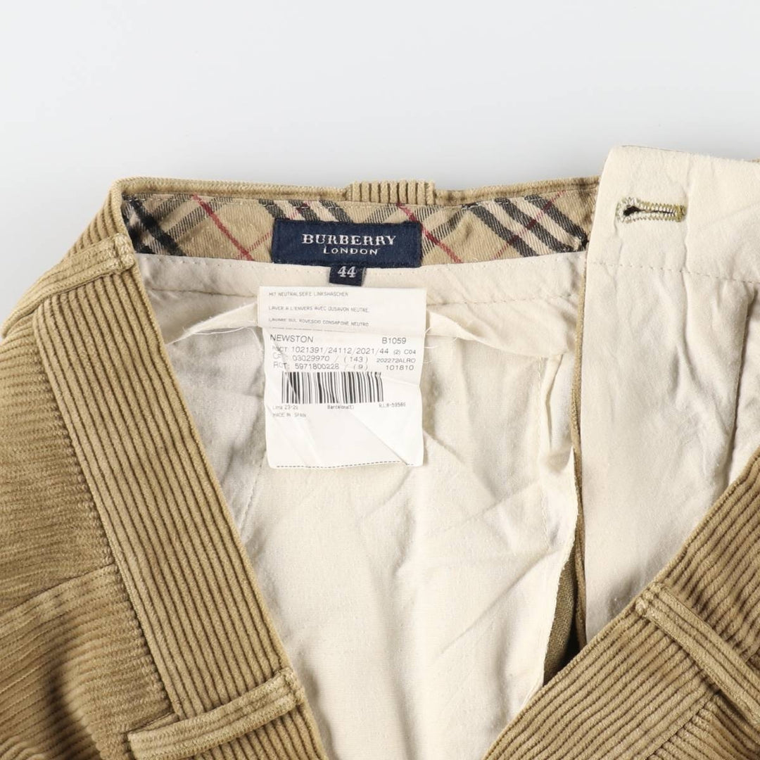 Burberry's BURBERRY LONDON One-tuck Corduroy Pants Made in Spain Men's W35 equivalent /eaa508147