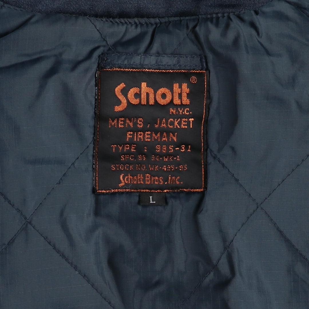 SCHOTT Fireman Jacket, Padded Jacket, Puffer Jacket, Men's Size L / eaa508177