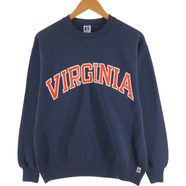 90'S Russell VIRGINIA University of Virginia college sweatshirt, made in USA, men's size L, vintage /eaa508271