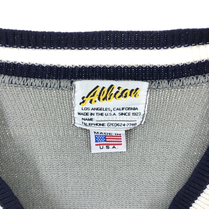 Albion Lettered Knit Cardigan Made in USA Women's Size L Vintage /eaa508280