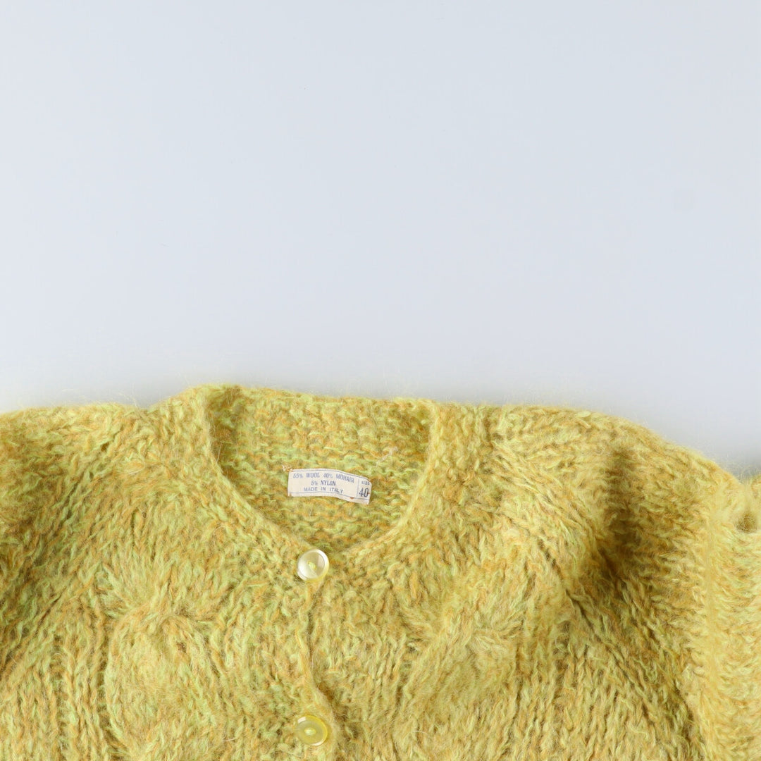 Wool x mohair knit cardigan, made in Italy, women's XL size, vintage /eaa508282