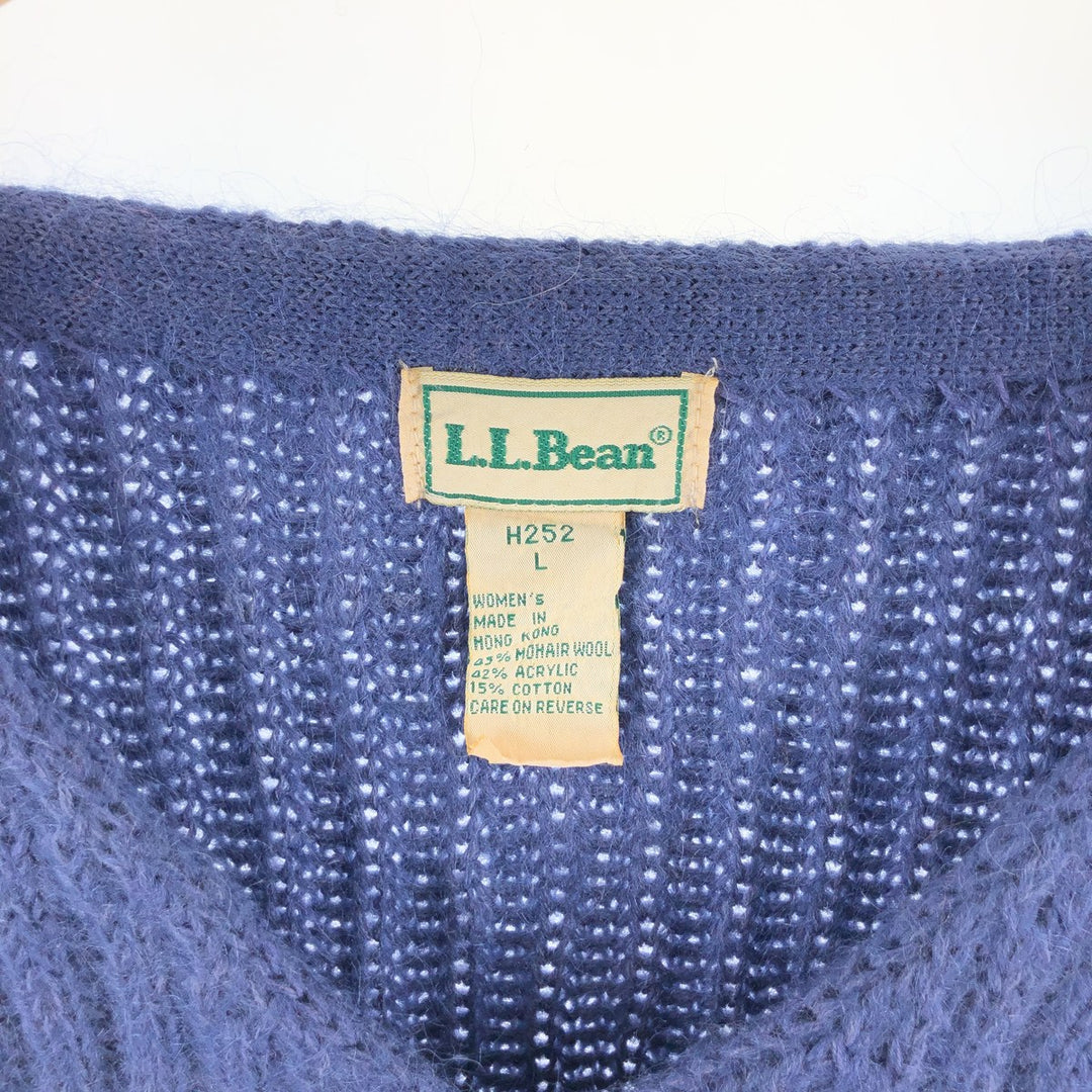 80'S LLBean Ribbed Mohair x Acrylic Knit Cardigan, Women's Size L, Vintage /eaa508295