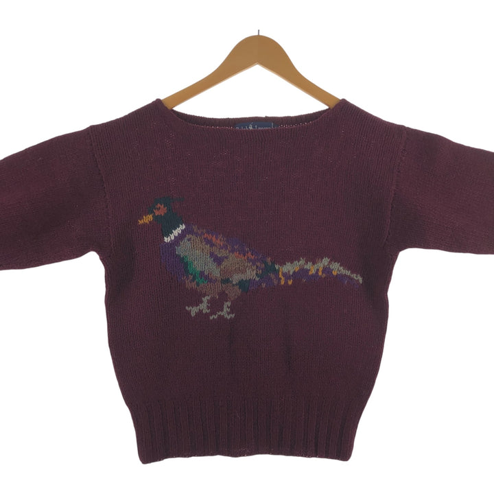 Ralph Lauren Animal Pattern Bird Pattern HAND KNIT Hand Knit Wool Knit Sweater Women's L size / eaa508296