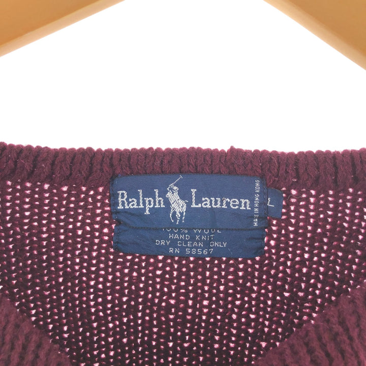 Ralph Lauren Animal Pattern Bird Pattern HAND KNIT Hand Knit Wool Knit Sweater Women's L size / eaa508296