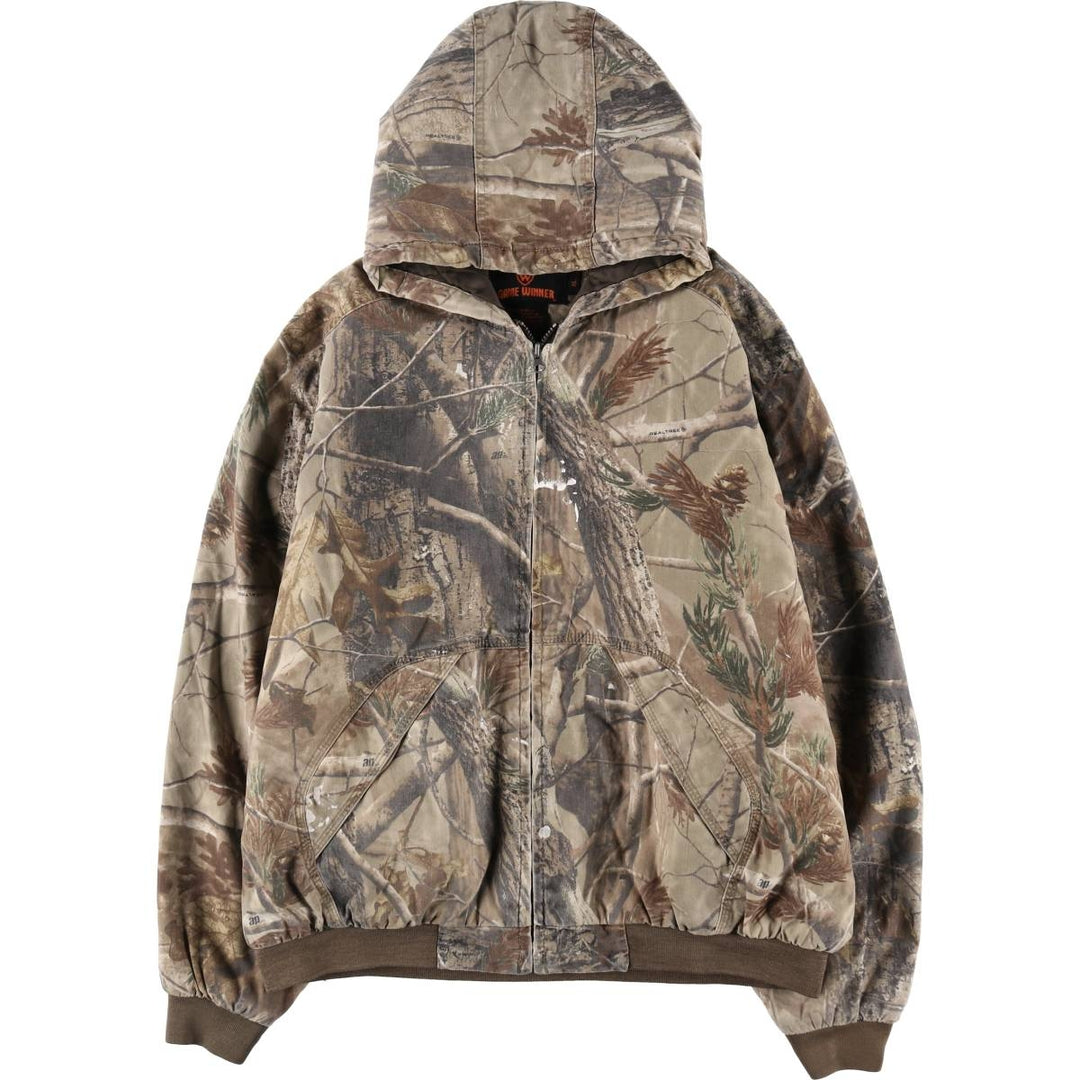 GAME WINNER Camouflage Pattern Real Tree Camo Padded Parka Puffer Jacket Men's XL /eaa508333