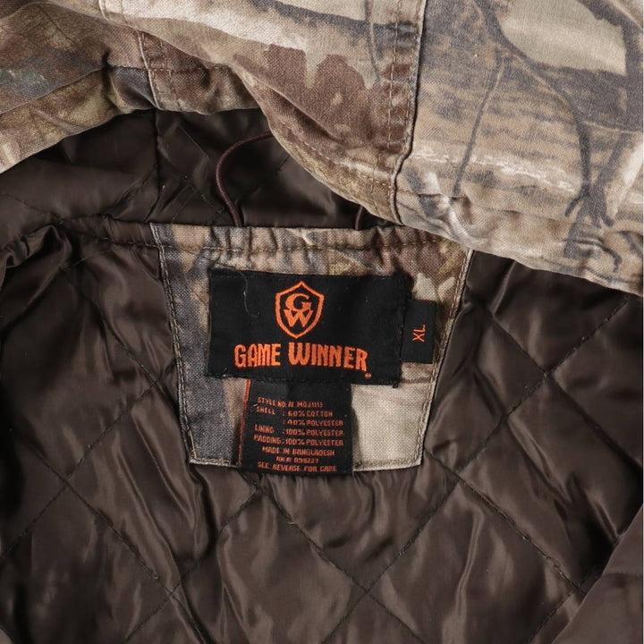 GAME WINNER Camouflage Pattern Real Tree Camo Padded Parka Puffer Jacket Men's XL /eaa508333