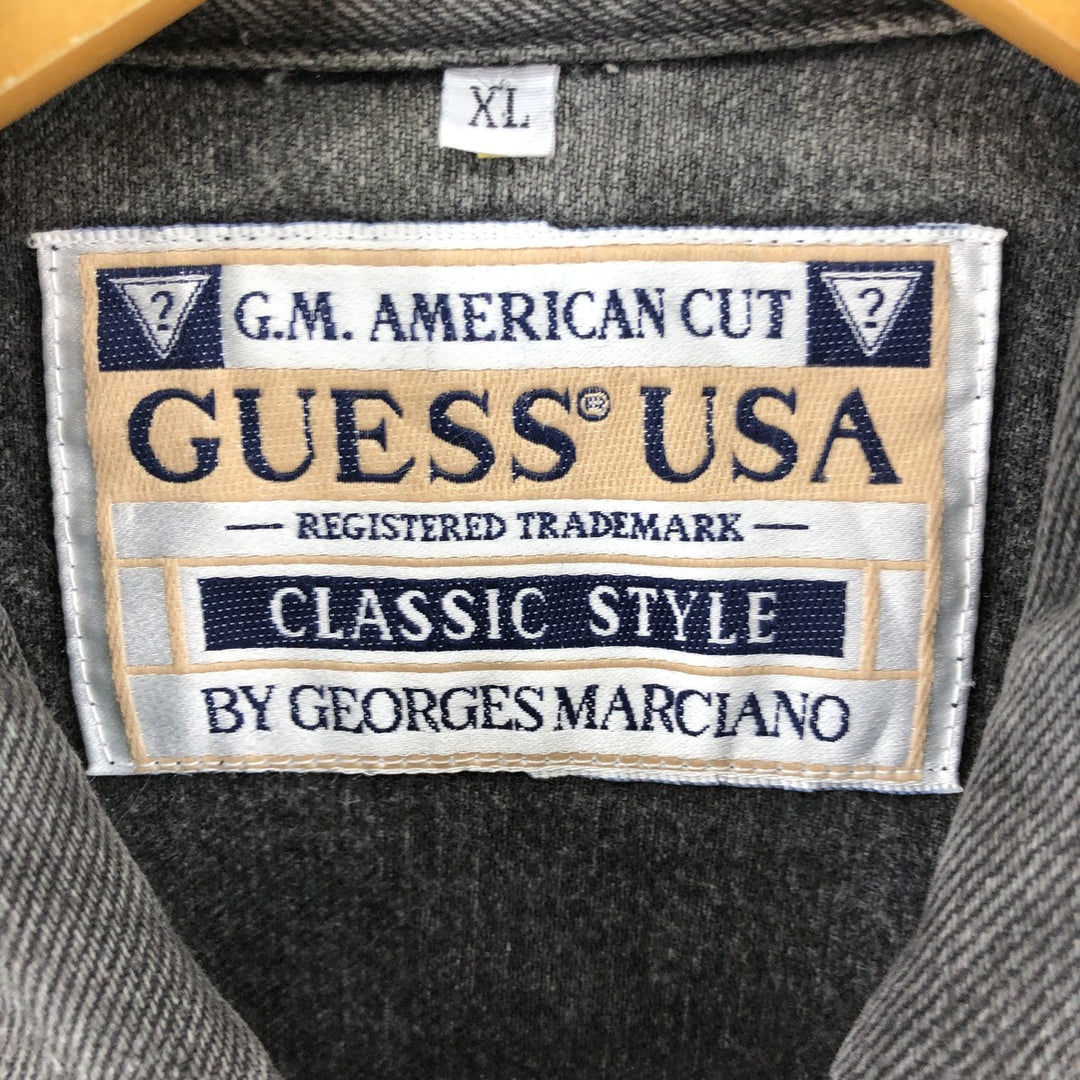 90'S Guess BY GEORGES MARCIANO denim jacket, made in USA, men's XL size, vintage /eaa508344