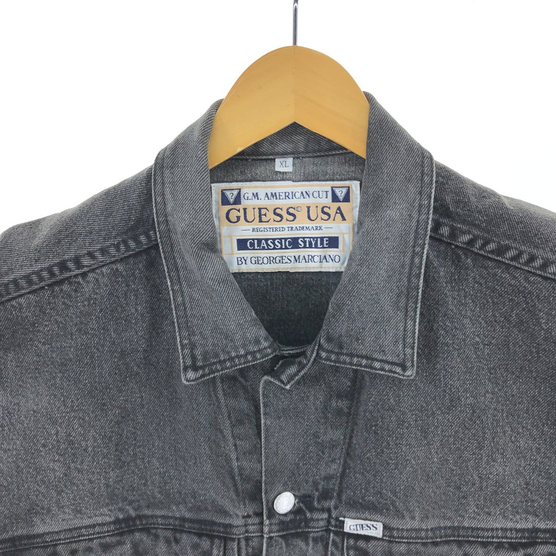 90'S Guess BY GEORGES MARCIANO denim jacket, made in USA, men's XL size, vintage /eaa508344