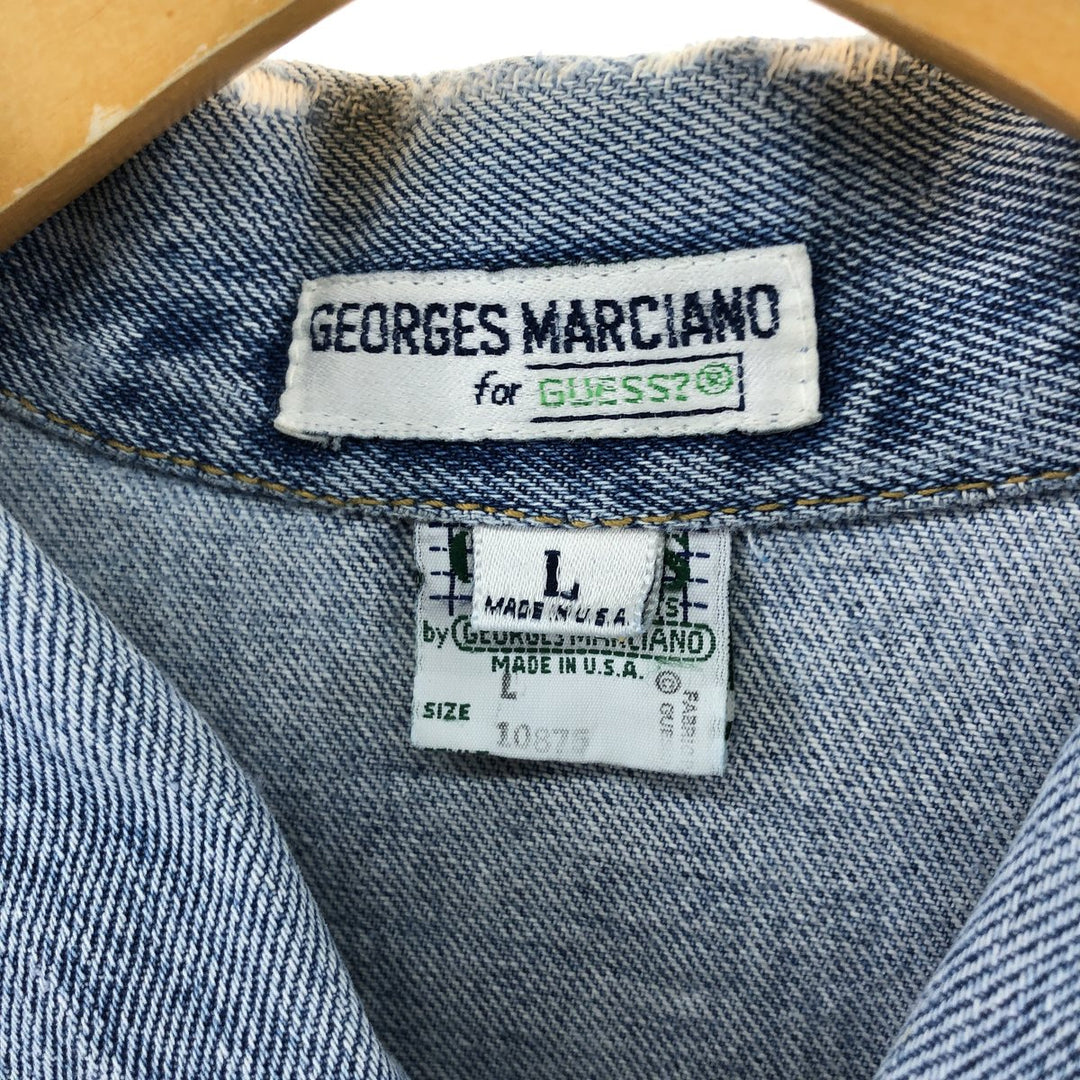 90'S Guess BY GEORGES MARCIANO denim jacket, made in USA, men's size L, vintage /eaa508350