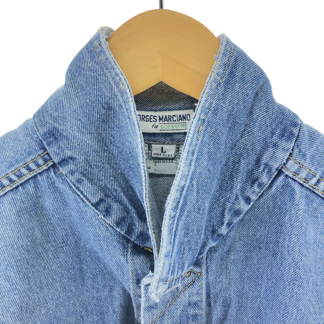 90'S Guess BY GEORGES MARCIANO denim jacket, made in USA, men's size L, vintage /eaa508350