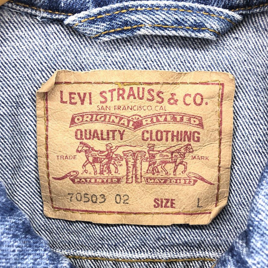 90'S Levi's 70503-02 Euro Model Denim Jacket, G-Jean, Men's L Size, Vintage / eaa508369