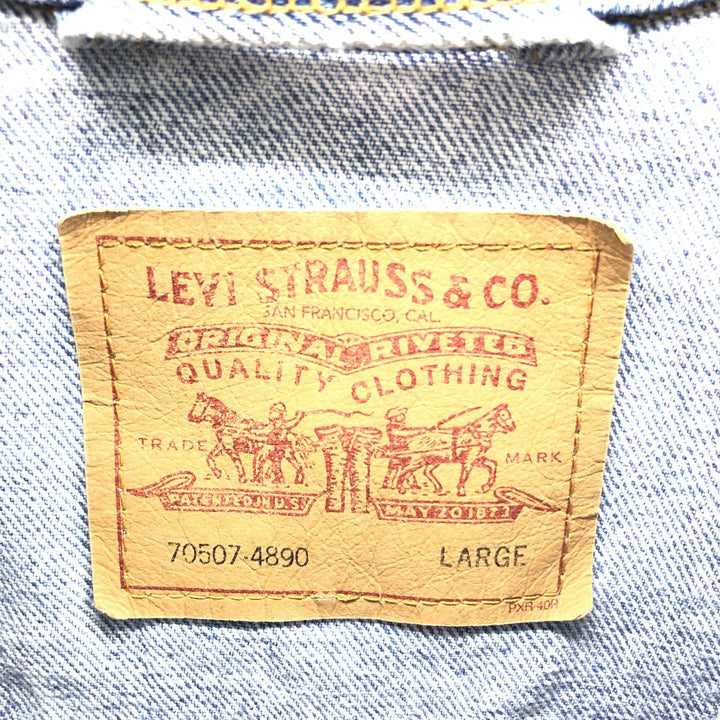 90'S Levi's 70507-4890 denim jacket, denim jacket, made in USA, men's size L, vintage /eaa508376