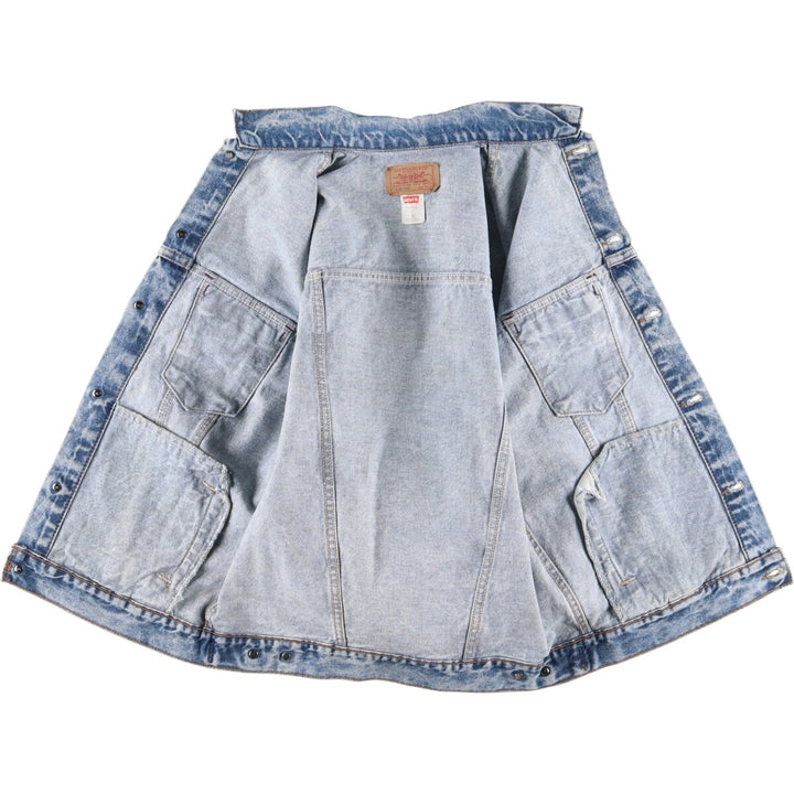 90'S Levi's 57508-0209 Chemical Wash Denim Jacket, G-Jean, Made in USA, Men's XL, Vintage cotton blue type Vintage Second Hand