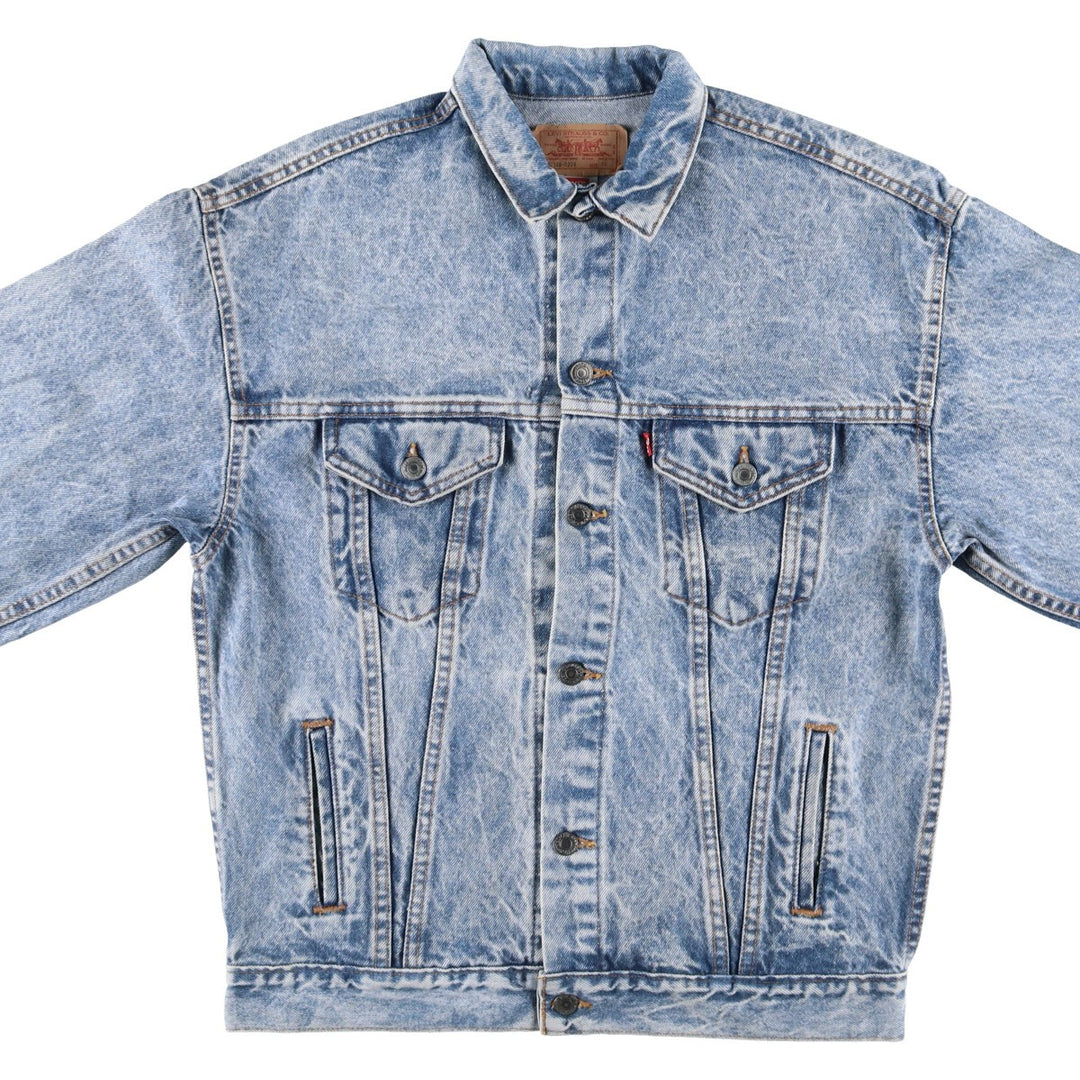 90'S Levi's 57508-0209 Chemical Wash Denim Jacket, G-Jean, Made in USA, Men's XL, Vintage cotton blue type Vintage Second Hand