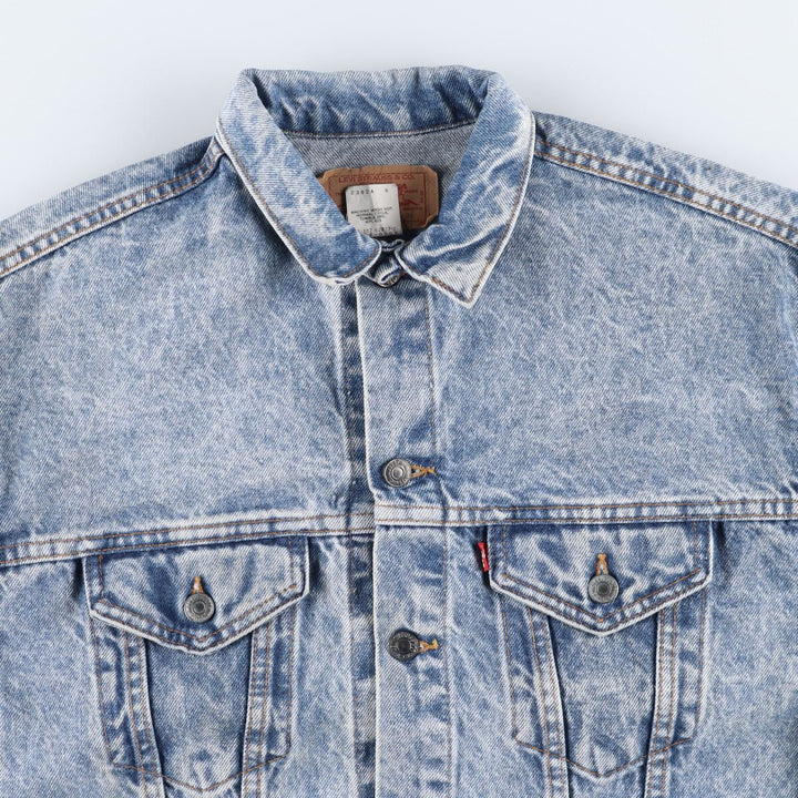 90'S Levi's 57508-0209 Chemical Wash Denim Jacket, G-Jean, Made in USA, Men's XL, Vintage cotton blue type Vintage Second Hand