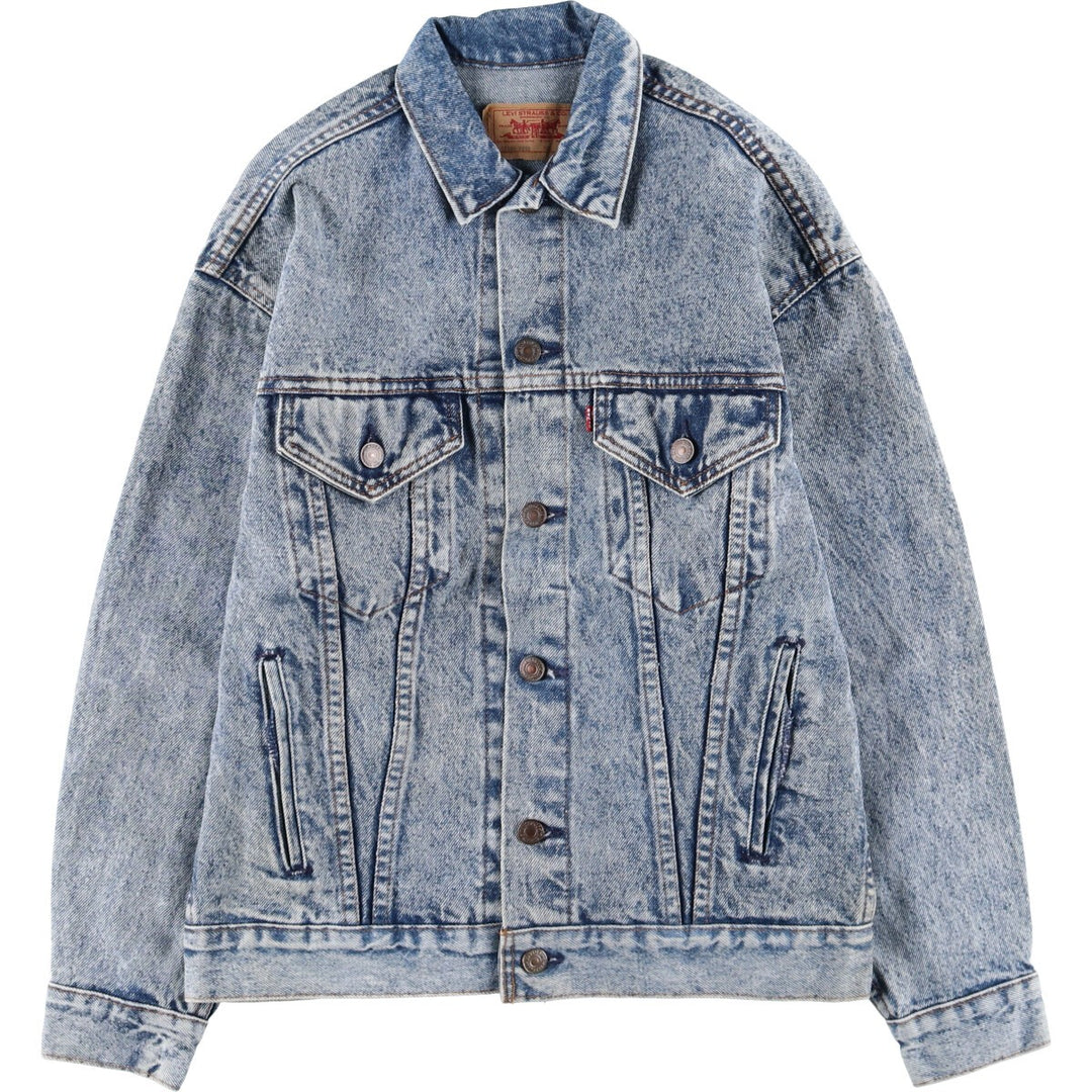 90'S Levi's 57508-0299 Chemical Wash Denim Jacket, G-Jean, Made in USA, Men's Size L, Vintage cotton blue type Vintage Second Hand