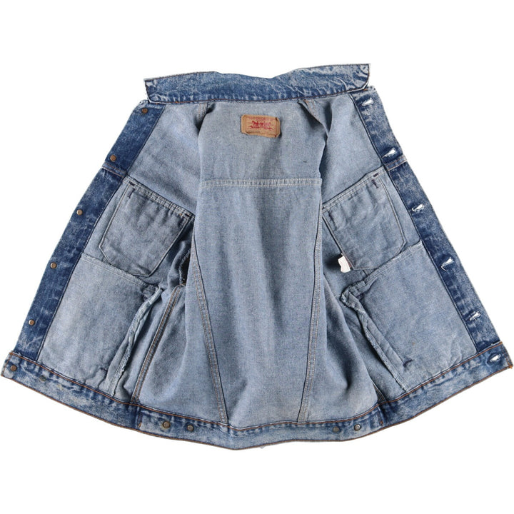 90'S Levi's 57508-0299 Chemical Wash Denim Jacket, G-Jean, Made in USA, Men's Size L, Vintage cotton blue type Vintage Second Hand