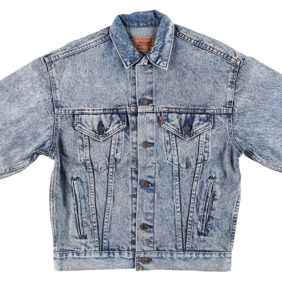 90'S Levi's 57508-0299 Chemical Wash Denim Jacket, G-Jean, Made in USA, Men's Size L, Vintage cotton blue type Vintage Second Hand