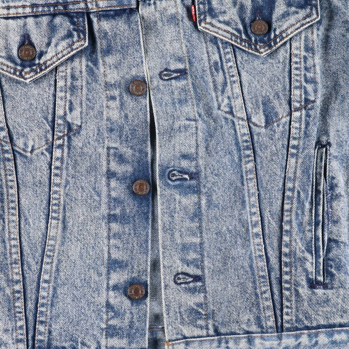 90'S Levi's 57508-0299 Chemical Wash Denim Jacket, G-Jean, Made in USA, Men's Size L, Vintage cotton blue type Vintage Second Hand
