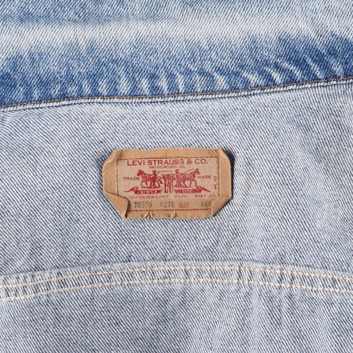 80'S Levi's 70506-0216 denim jacket, denim jacket, made in USA, men's size L, vintage /eaa508388