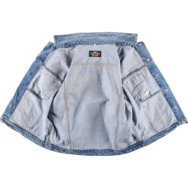 Harley-Davidson Back Print Denim Jacket G-Jean Men's XL cotton blue type Vintage Second Hand