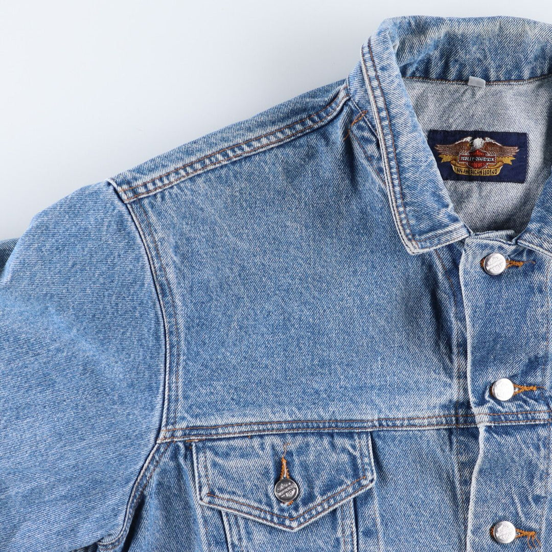 Harley-Davidson Back Print Denim Jacket G-Jean Men's XL cotton blue type Vintage Second Hand