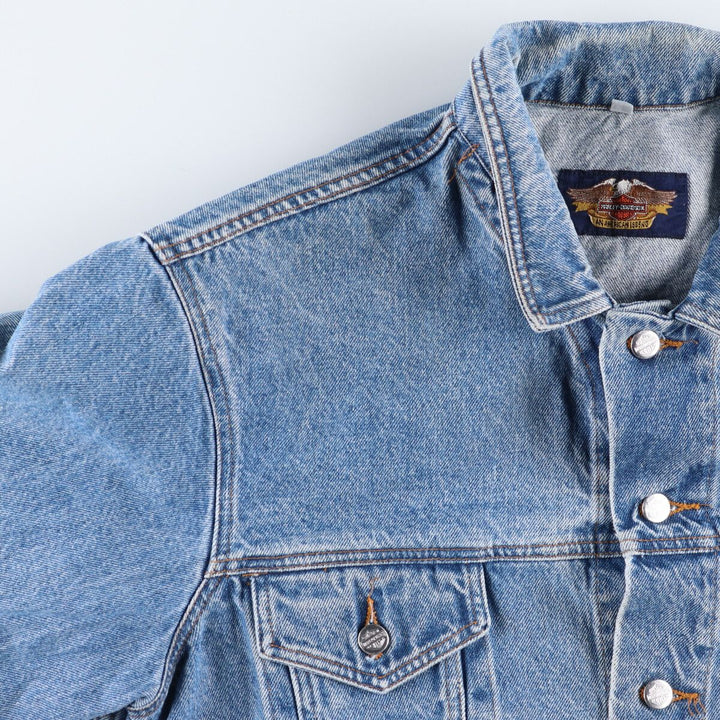 Harley-Davidson Back Print Denim Jacket G-Jean Men's XL cotton blue type Vintage Second Hand