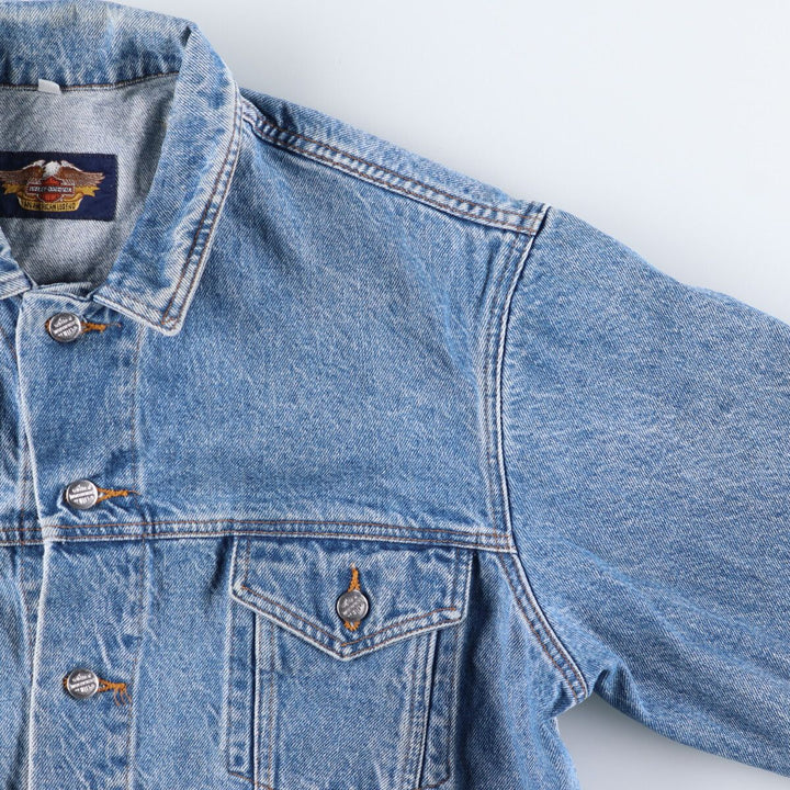 Harley-Davidson Back Print Denim Jacket G-Jean Men's XL cotton blue type Vintage Second Hand