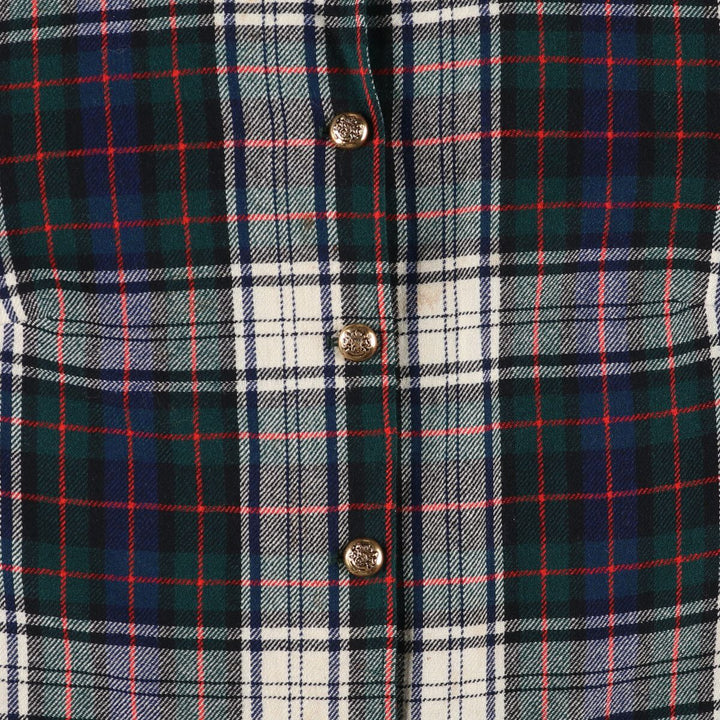 70'S Pendleton Tartan Check Round Collar Long Sleeve Wool Box Shirt Made in USA Women's Medium Vintage /eaa508401