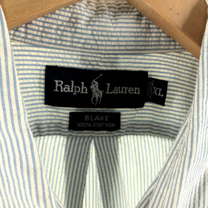 Ralph Lauren BLAKE Seersucker Long Sleeve Button-Down Striped Shirt Men's XL / eaa508412