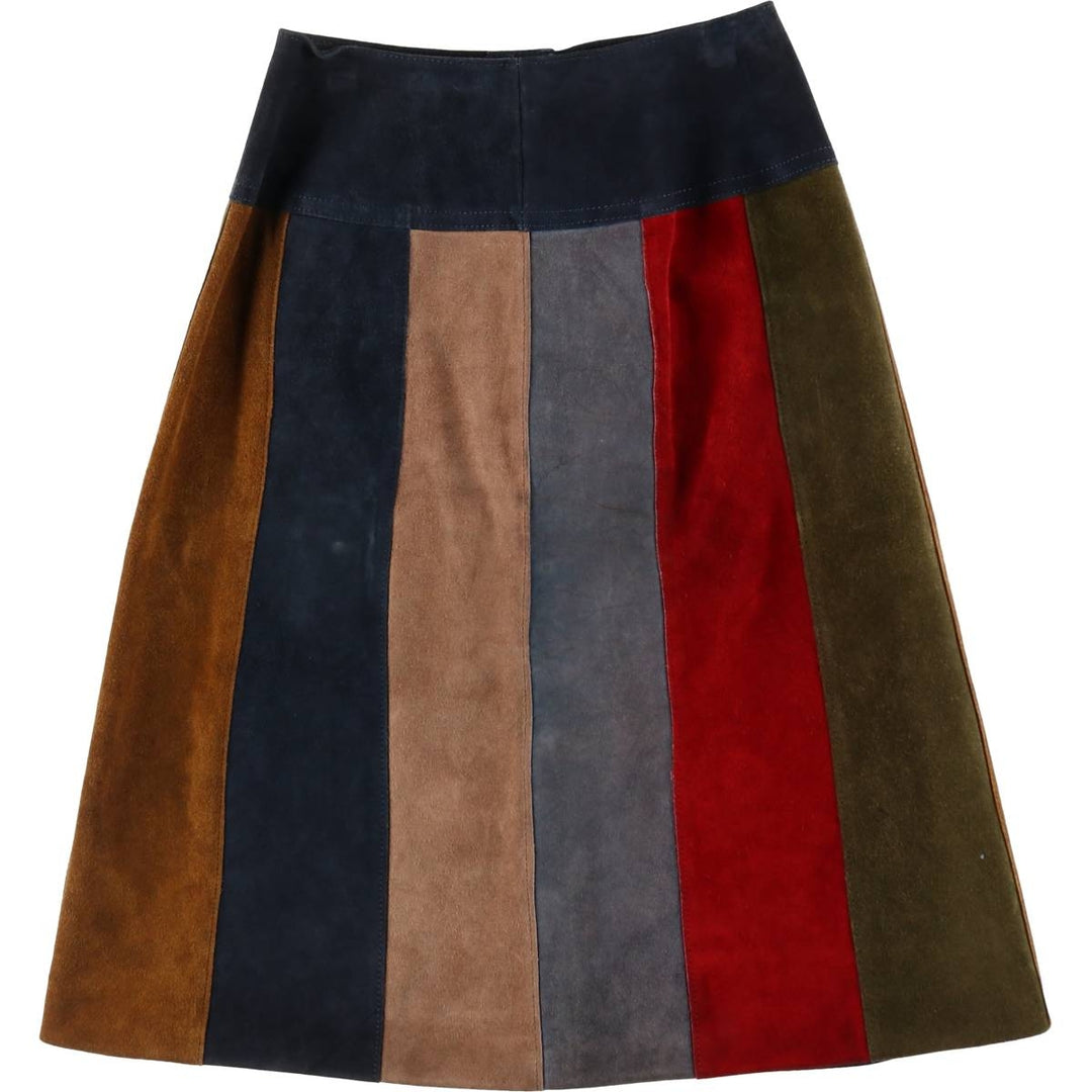 Julian Vard Half-length Suede Leather Skirt with Front Opening Made in Ireland Women's M Size /eaa508444