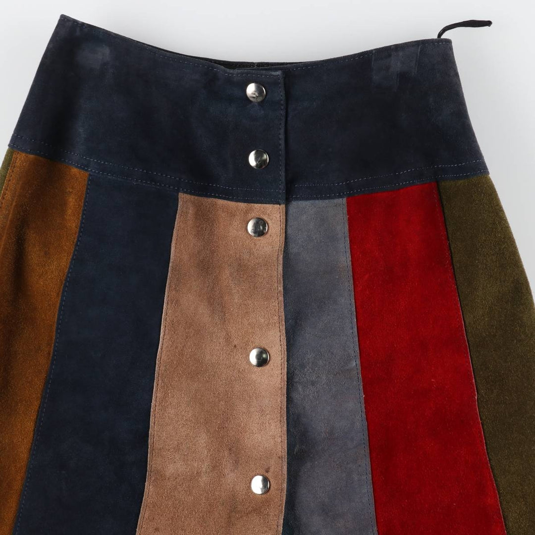 Julian Vard Half-length Suede Leather Skirt with Front Opening Made in Ireland Women's M Size /eaa508444