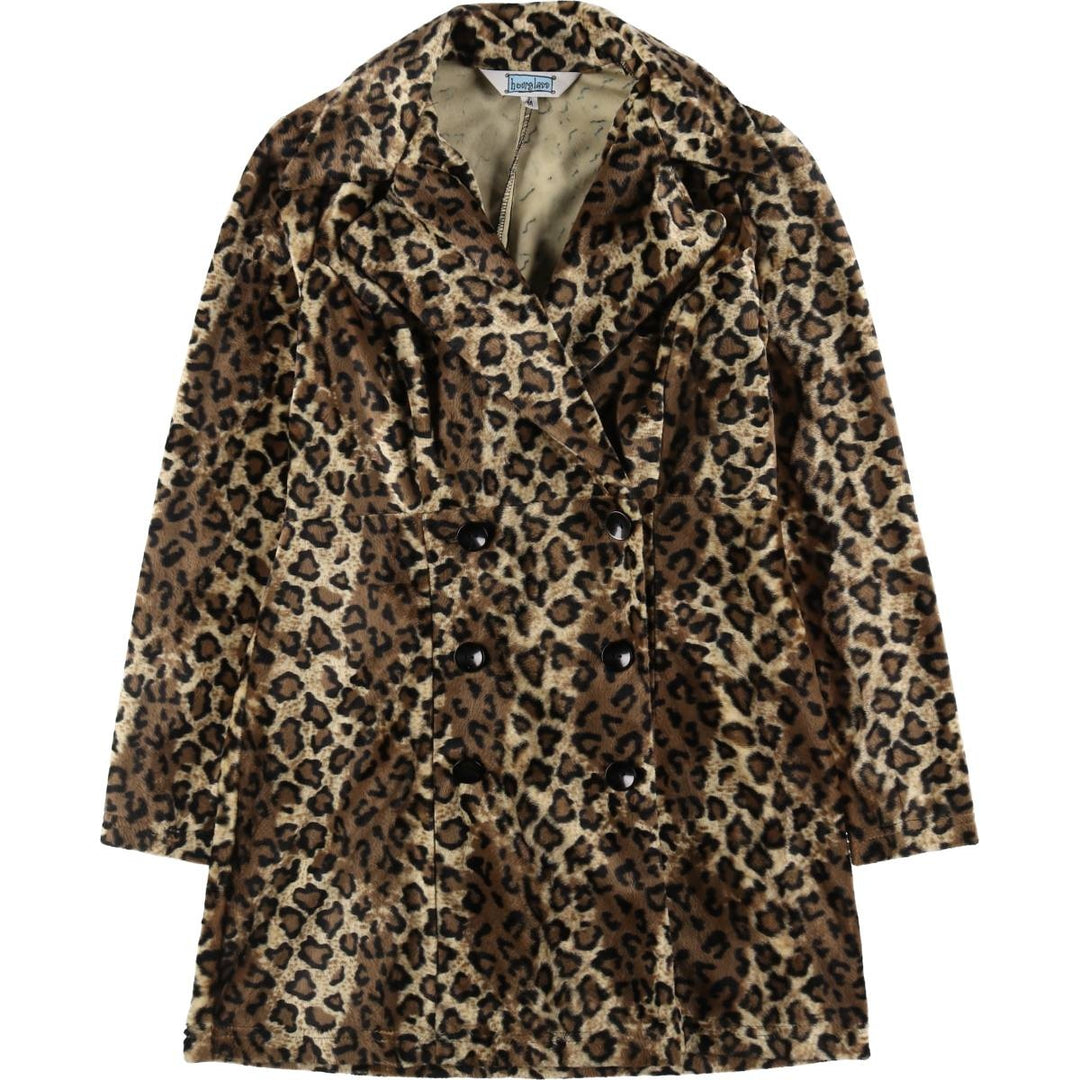 hourglass Leopard Pattern Faux Fur Short Coat for Women (Size M) /eaa508478