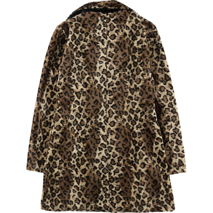 hourglass Leopard Pattern Faux Fur Short Coat for Women (Size M) /eaa508478