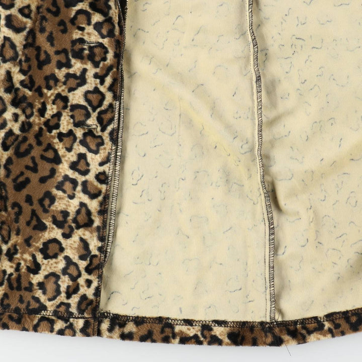 hourglass Leopard Pattern Faux Fur Short Coat for Women (Size M) /eaa508478