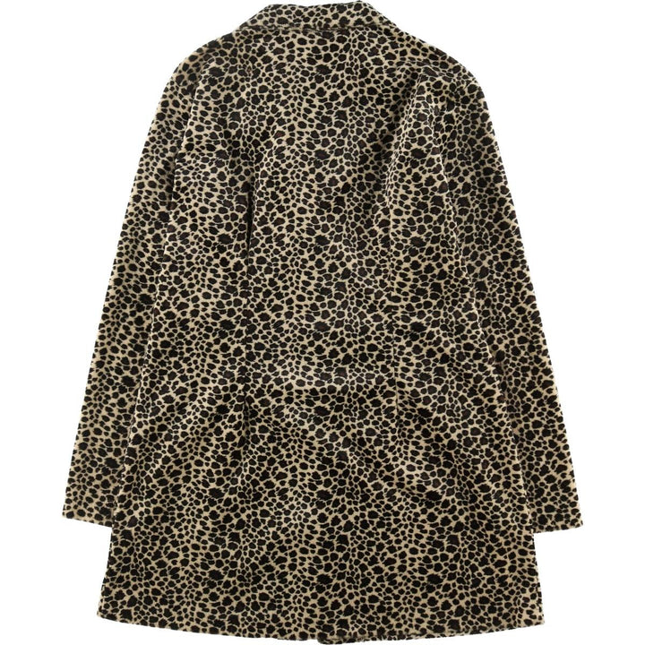 Entrancy Leopard Pattern Faux Fur Short Coat Made in USA Women's L size /eaa508479