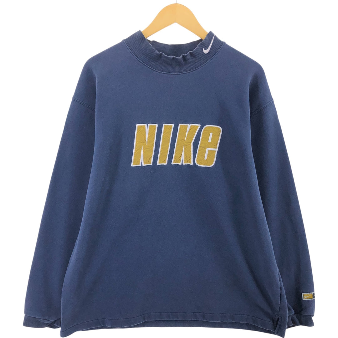 Nike High Neck Logo Sweatshirt Trainer Men's L Size Crew Neck (Crew Neck) Vintage / eaa508503