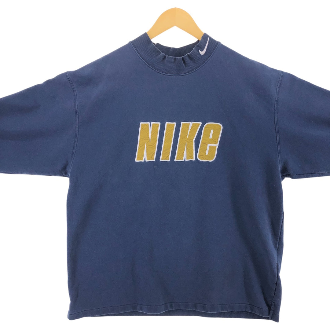 Nike High Neck Logo Sweatshirt Trainer Men's L Size Crew Neck (Crew Neck) Vintage / eaa508503