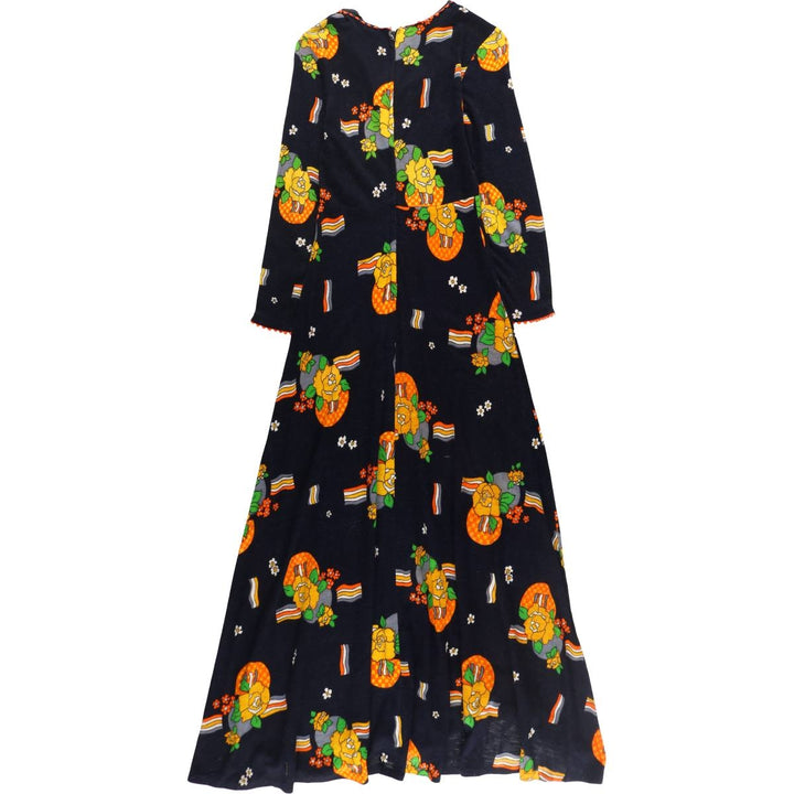 Floral print maxi length flare dress for women size M / eaa508535