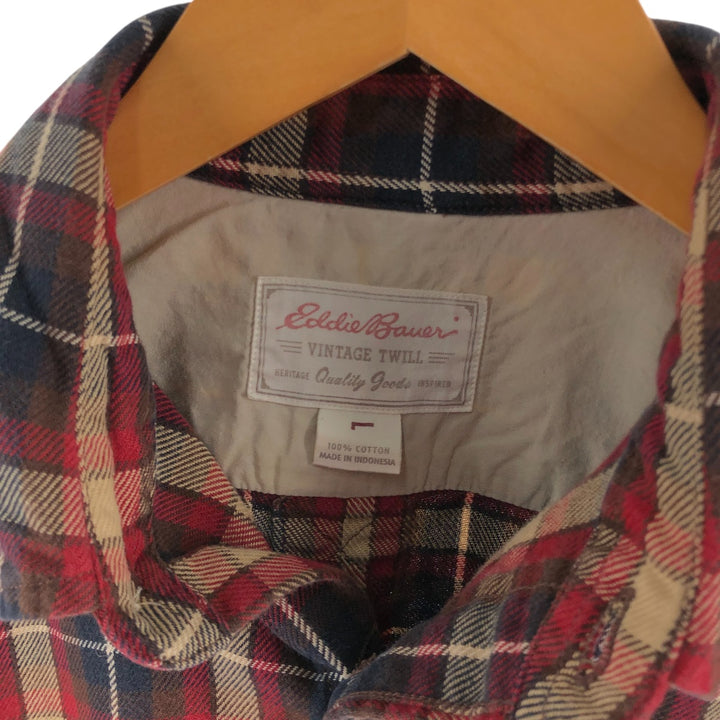 Eddie Bauer Long Sleeve Flannel Check Shirt Men's Size L / eaa508543